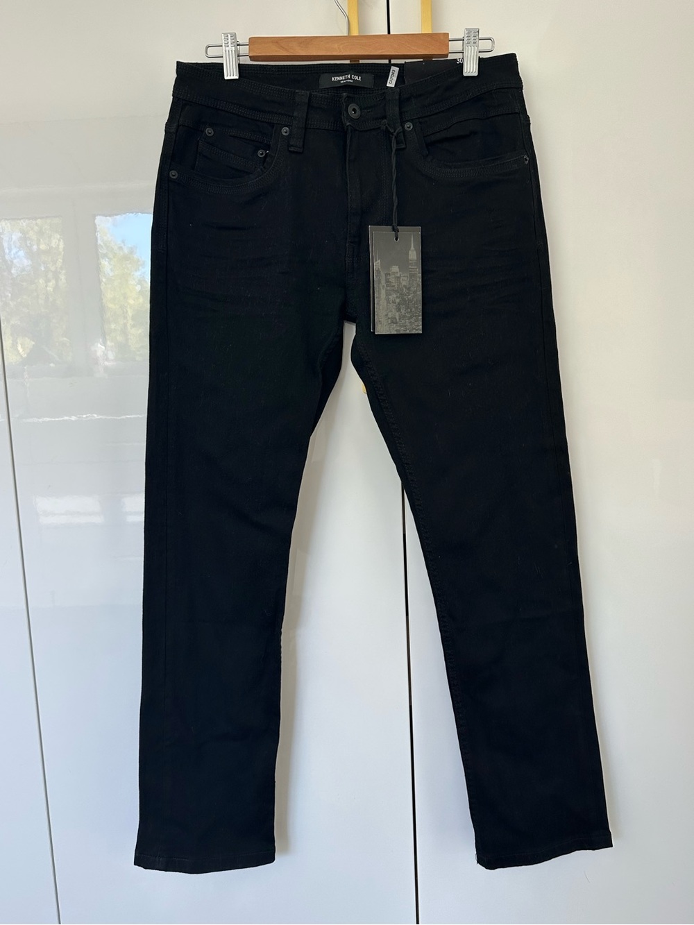 Kenneth Cole low impact denim Black Slim Fit Stretch Jeans 30 NWT
